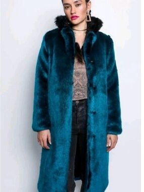 SpiritHoods Teal Faux Fur Long Coat